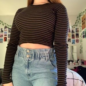 brown and black striped Brandy shirt